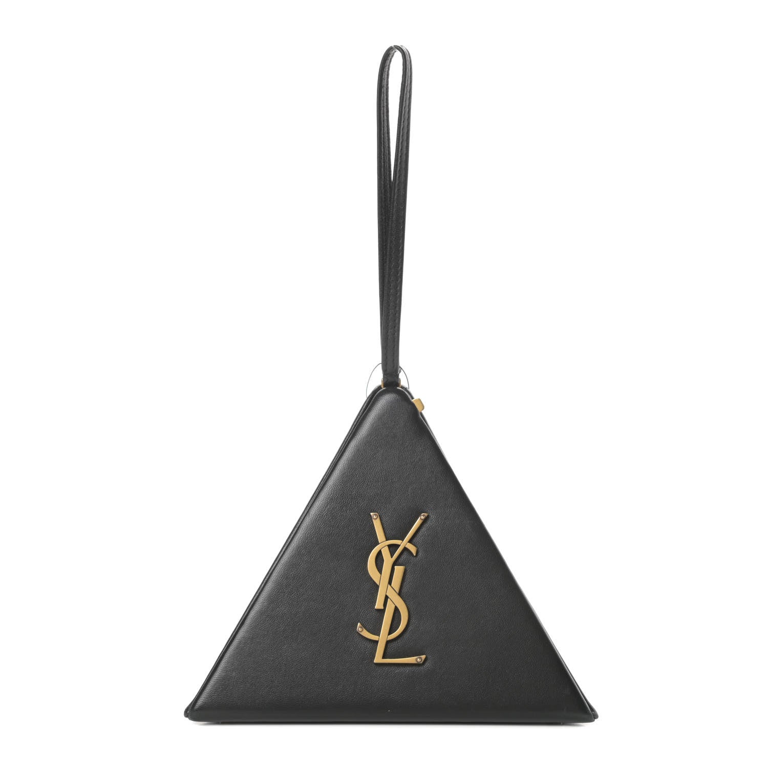 Saint Laurent Lambskin Pyramid Clutch Black 1 of 11