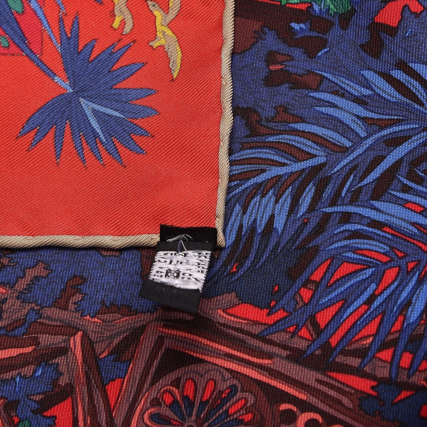 Silk Jardin A Sintra Scarf 90 Rouge Bleu Vert