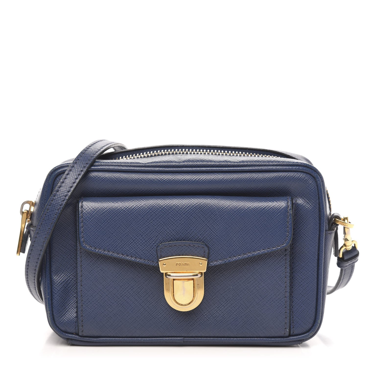 Prada Saffiano Camera Crossbody Bleuette 1 of 8