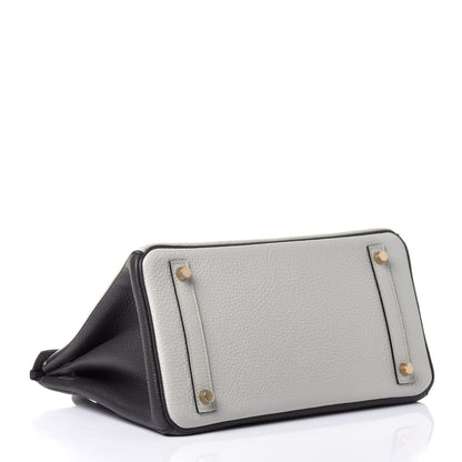 Hermes Taurillon Clemence Horseshoe Birkin 30 Gris Perle Etain Graphite 3 of 9