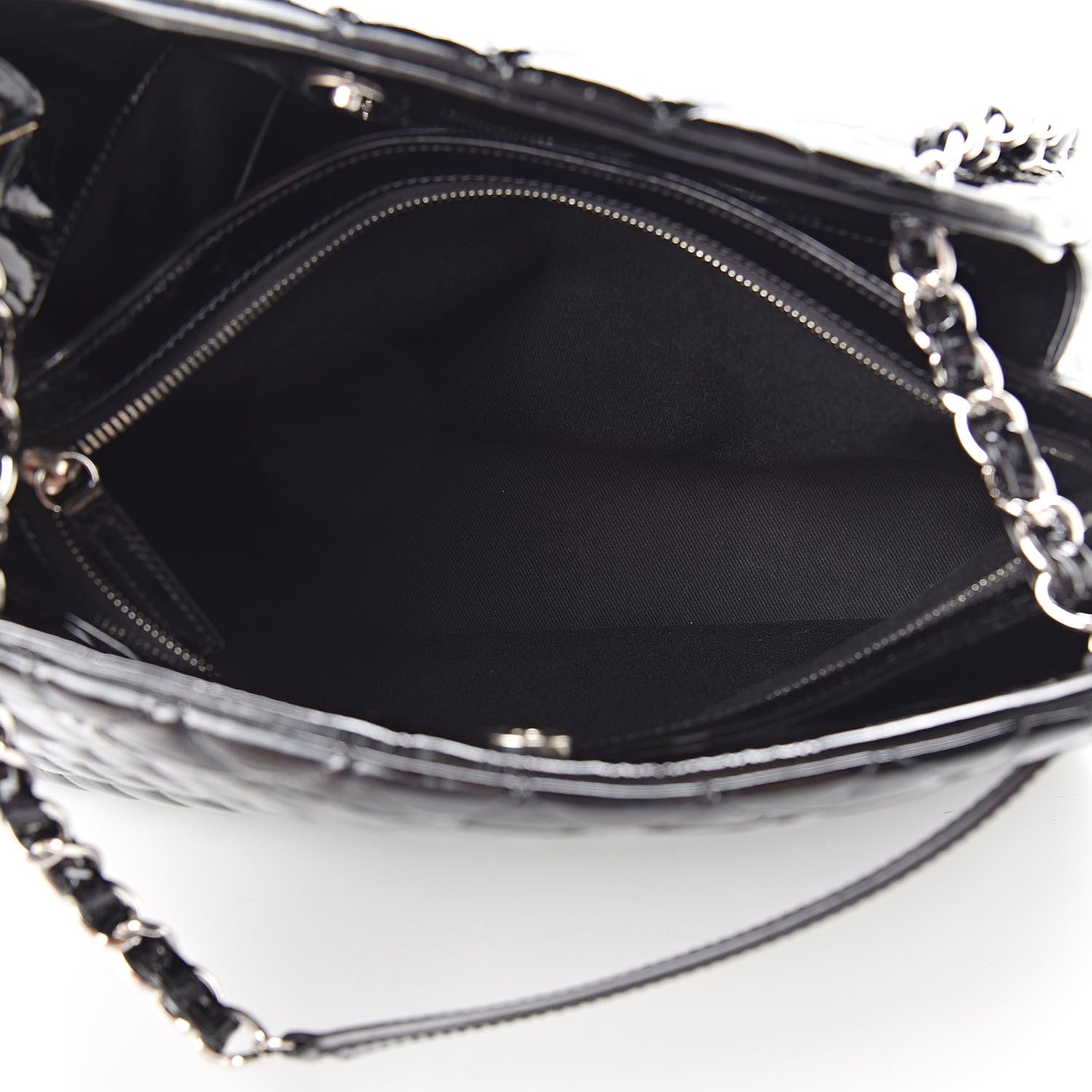 Chanel Patent Quilted Large Just Mademoiselle Bowling Bag Black 6 of 12