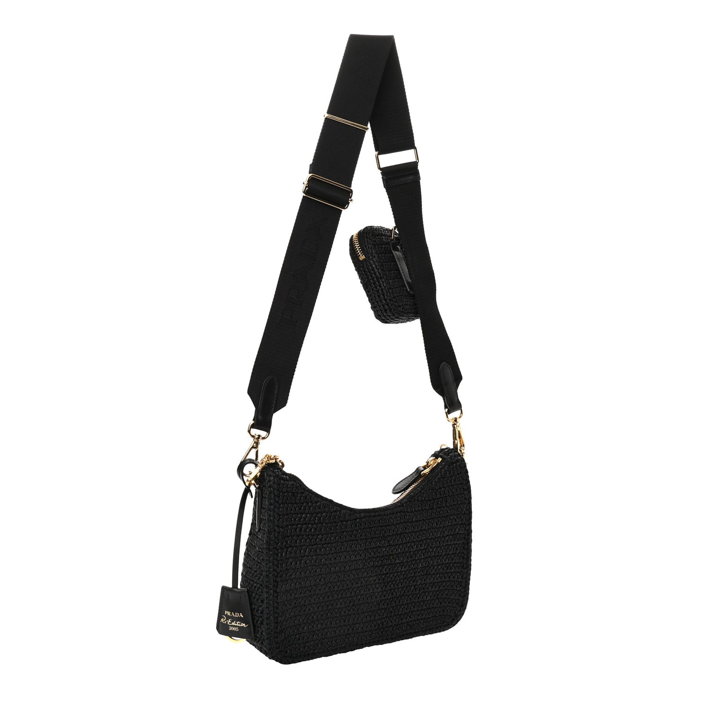 Yarn Raffia Effect Crochet Re-Edition 2005 Shoulder Bag Black