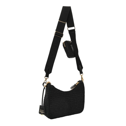 Prada Yarn Raffia Effect Crochet Re-Edition 2005 Shoulder Bag Black 3 of 10