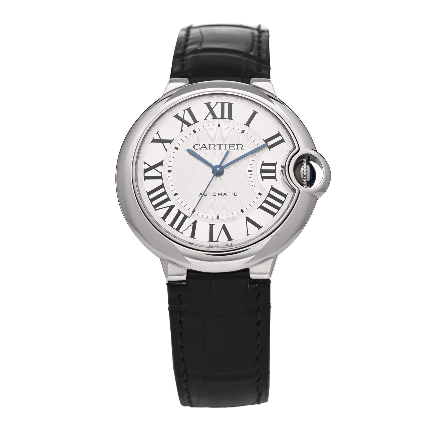 Stainless Steel Alligator 36mm Ballon Bleu De Cartier Automatic Watch