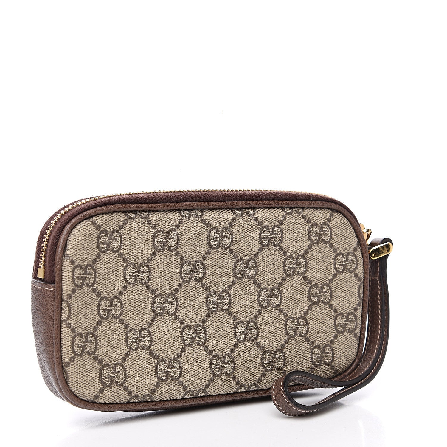 Gucci GG Supreme Monogram Ophidia Phone Case Wristlet Brown 2 of 8