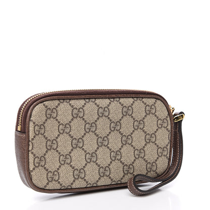 Gucci GG Supreme Monogram Ophidia Phone Case Wristlet Brown 2 of 8