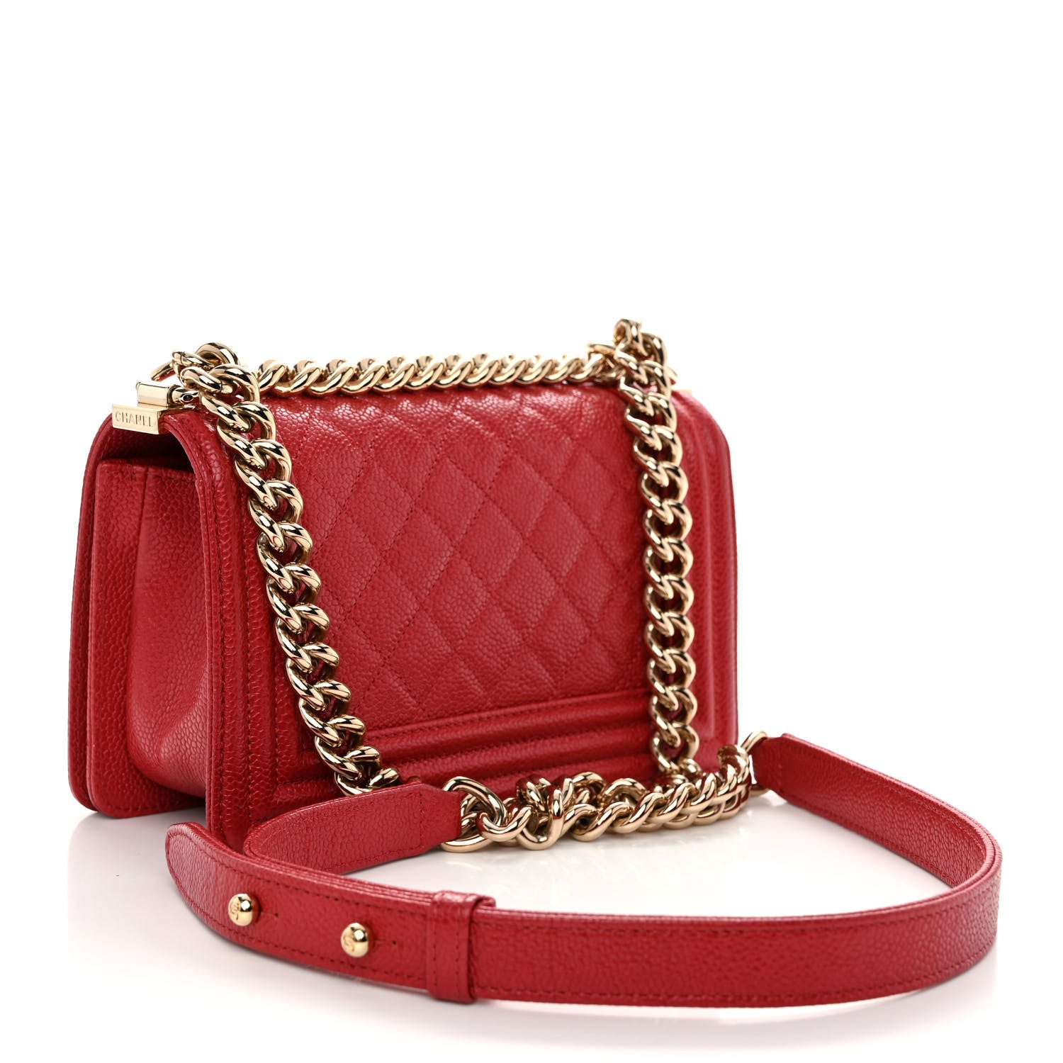 Chanel Caviar Quilted Small Boy Flap Red 3 of 10