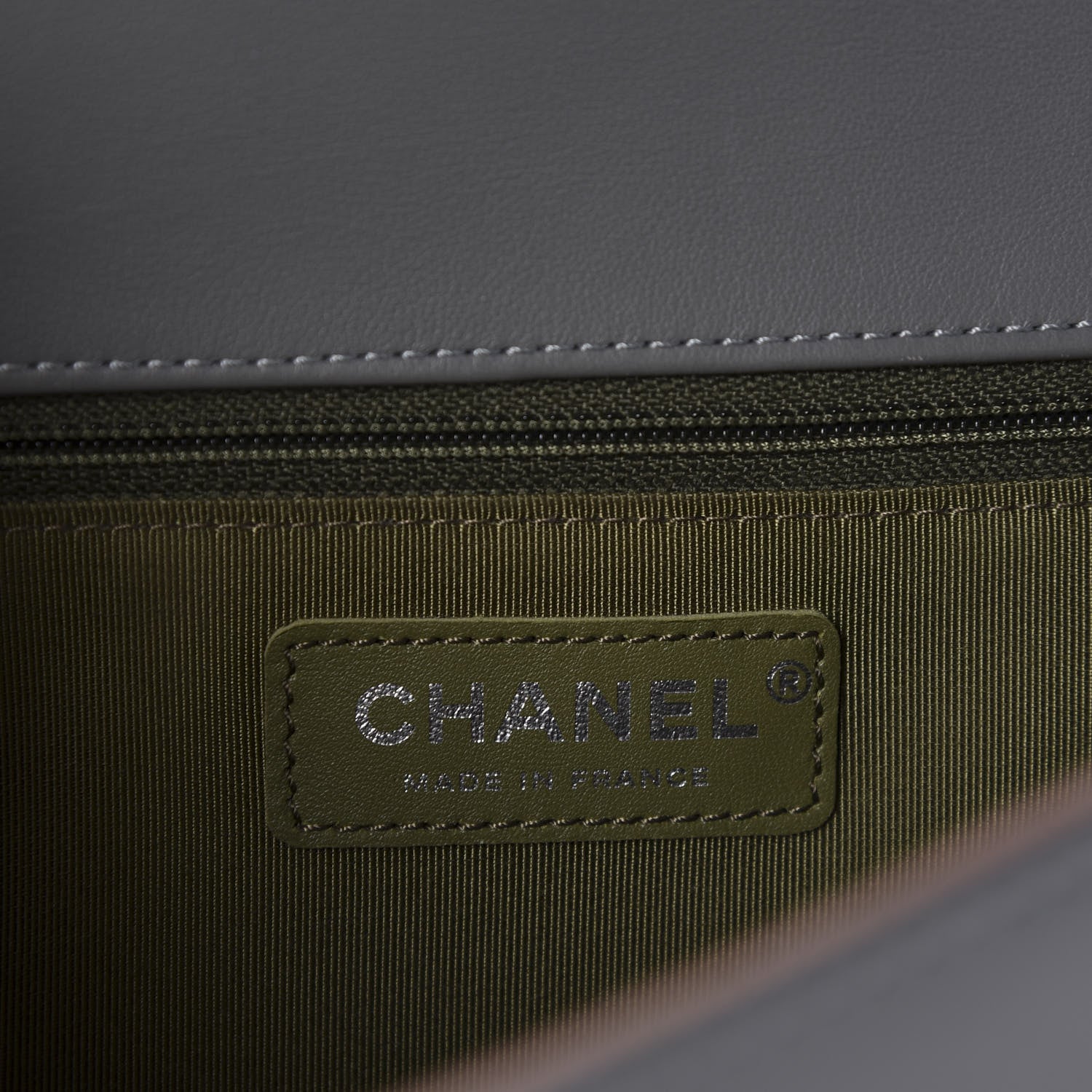 Chanel Calfskin Quilted New Medium Boy Flap Grey 8 of 10