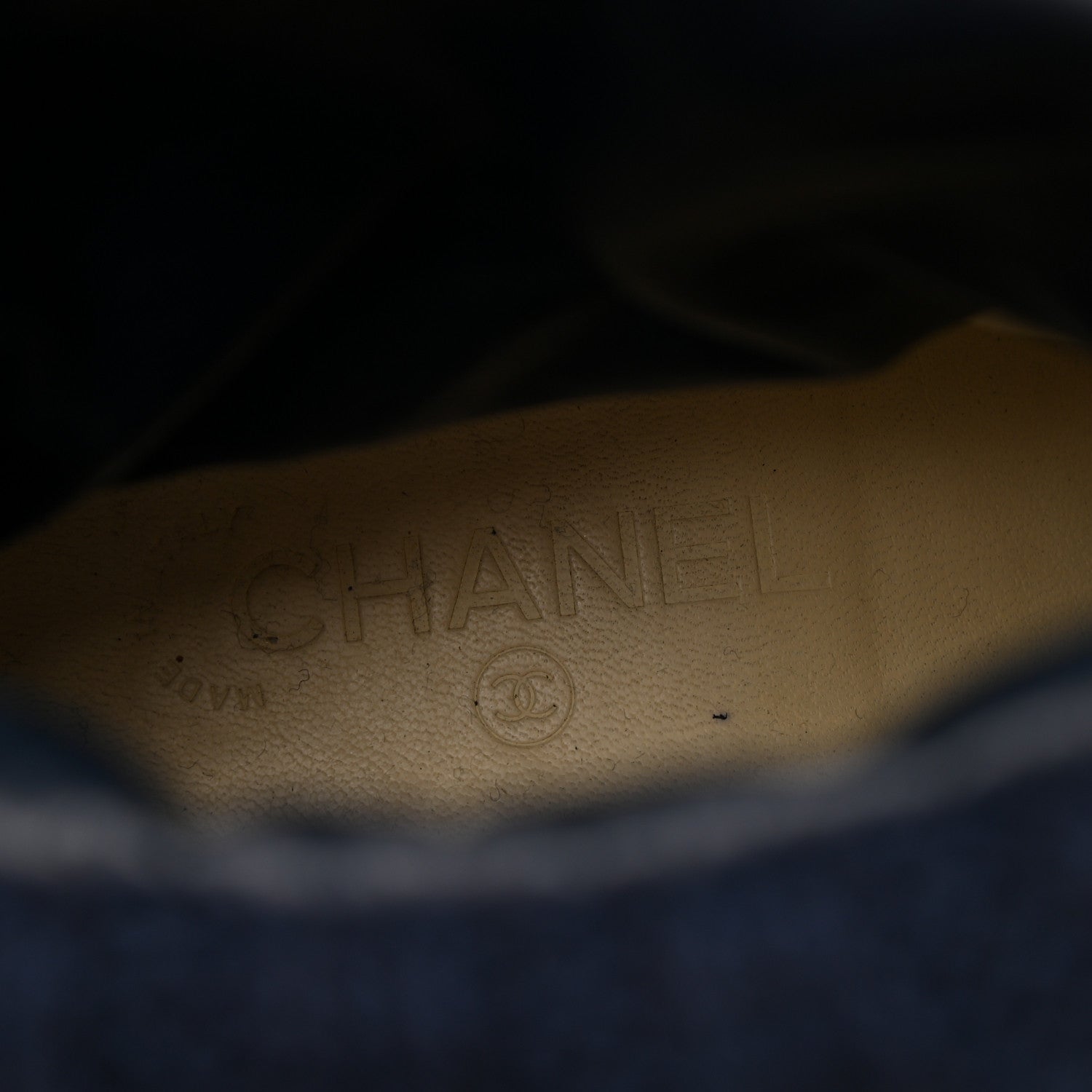 Chanel Knit Calfskin Quilted Short Biker Boots 40 Navy 8 of 8