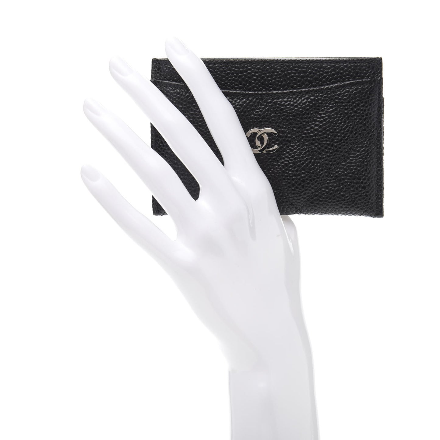 Caviar Quilted Card Holder Black