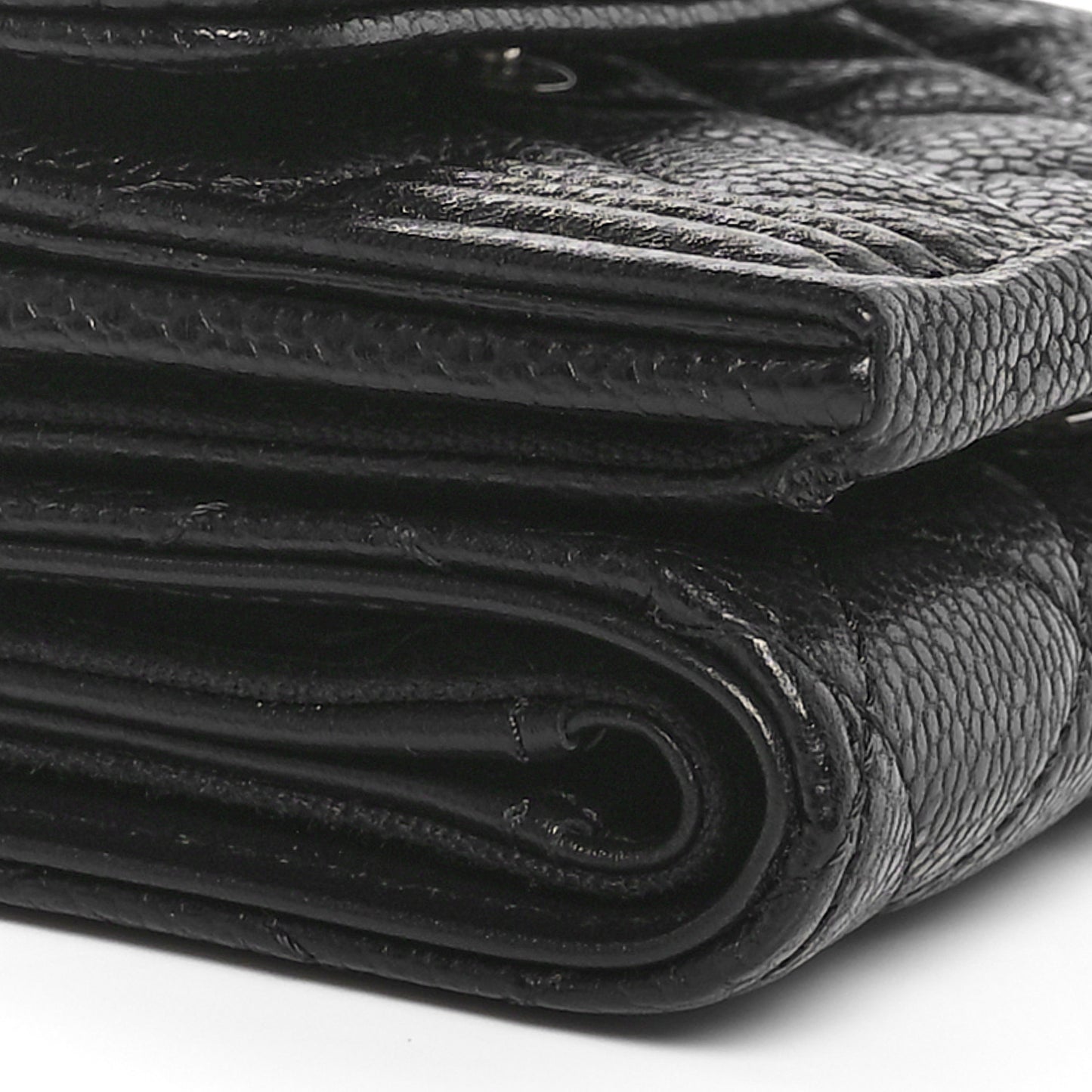 Caviar Quilted Small Boy Flap Wallet Black