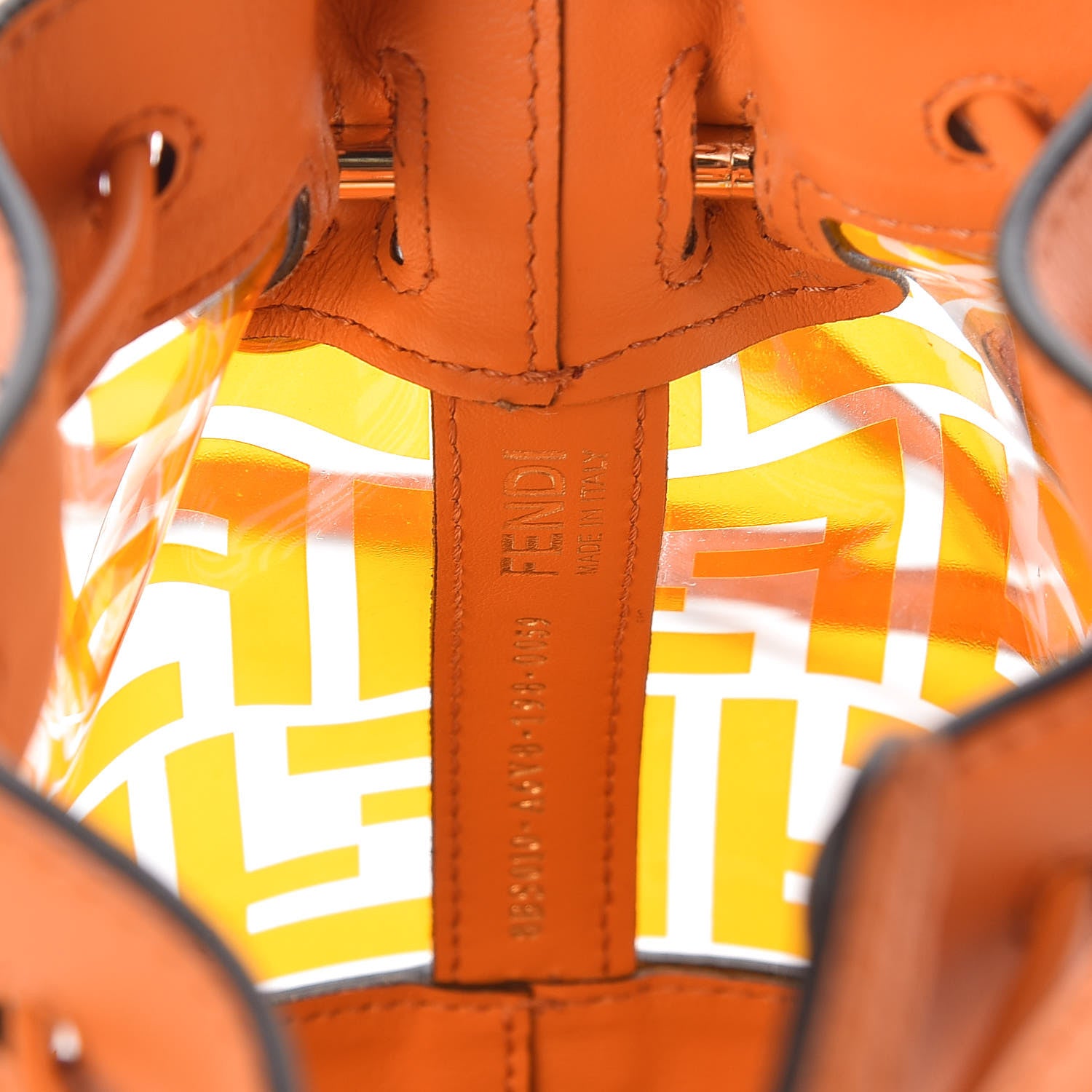 Fendi TPU FF Vitello Grace F is Fendi Mini Mon Tresor Bucket Bag Aranciata 9 of 10