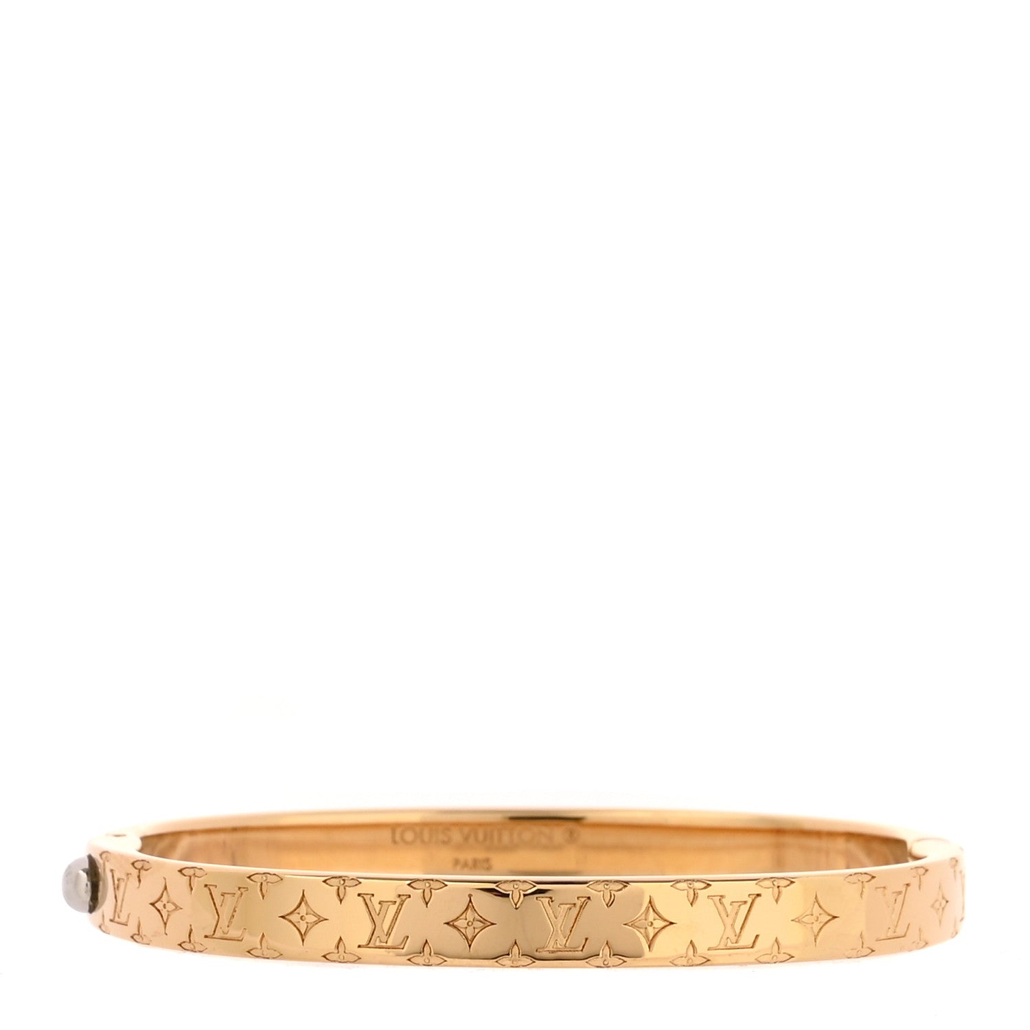 Louis Vuitton Brass Monogram Nanogram Bracelet S Gold 1 of 6