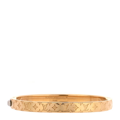 Louis Vuitton Brass Monogram Nanogram Bracelet S Gold 1 of 6