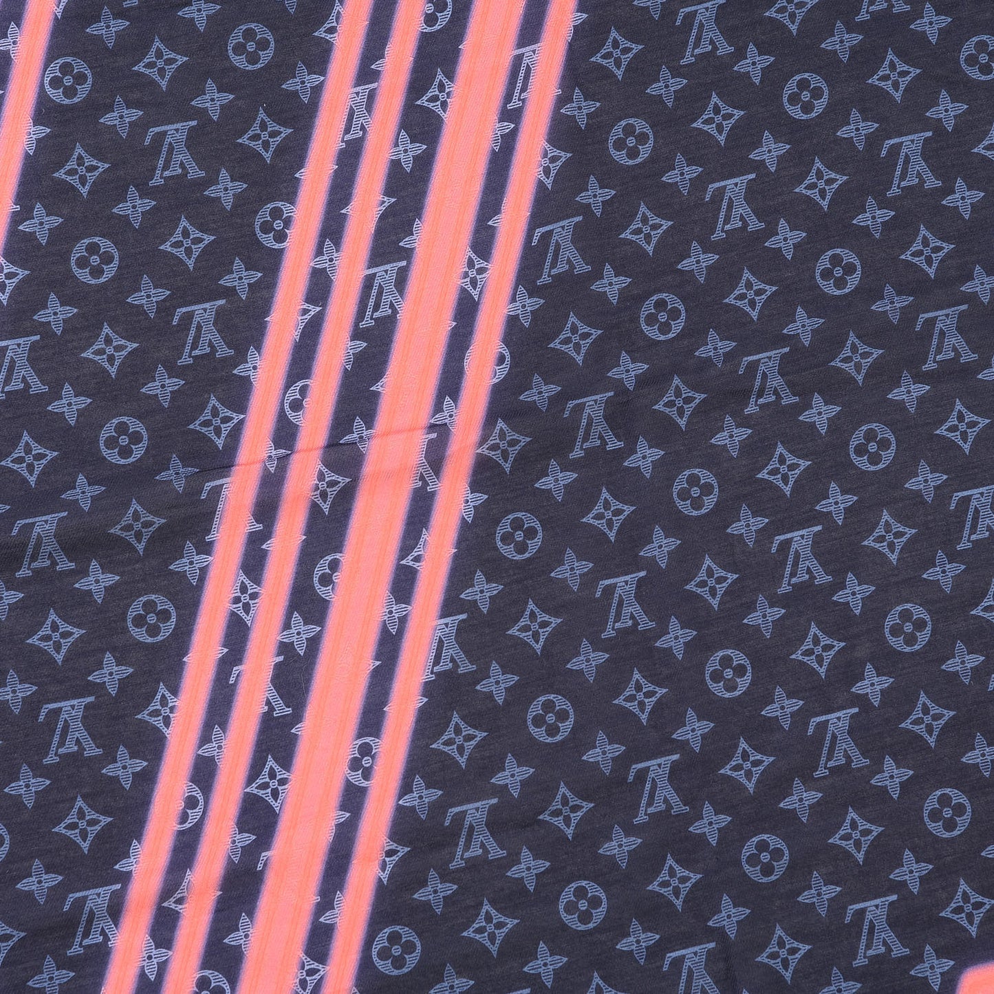 Silk Monogram Upside Down Scarf Marine