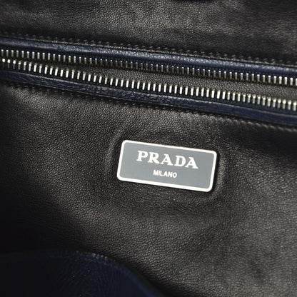 Prada Glace Calf Twin Pocket Tote Baltico 8 of 10