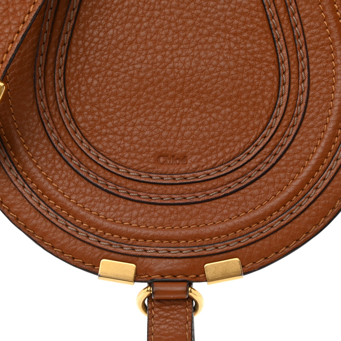 Calfskin Mini Marcie Round Crossbody Bag Nut