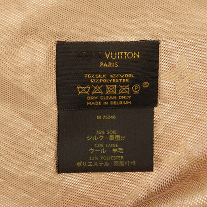 Louis Vuitton Silk Wool Monogram Voile Shawl Gold 7 of 7