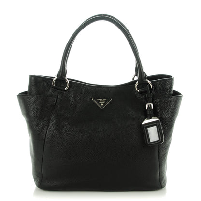 Prada Vitello Daino Side Pocket Tote Nero Black 1 of 8