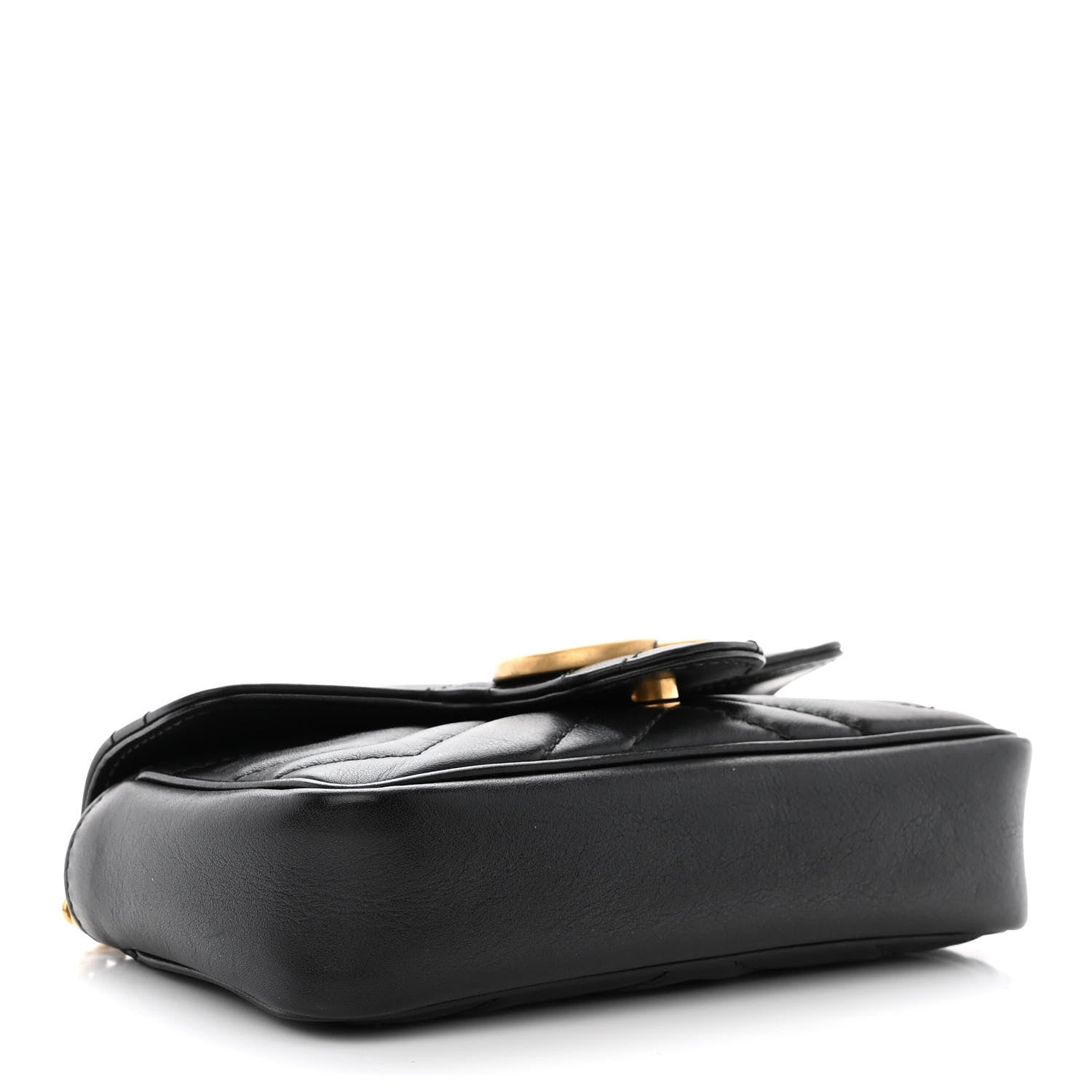 Gucci Calfskin Matelasse Super Mini GG Marmont Shoulder Bag Black 4 of 12