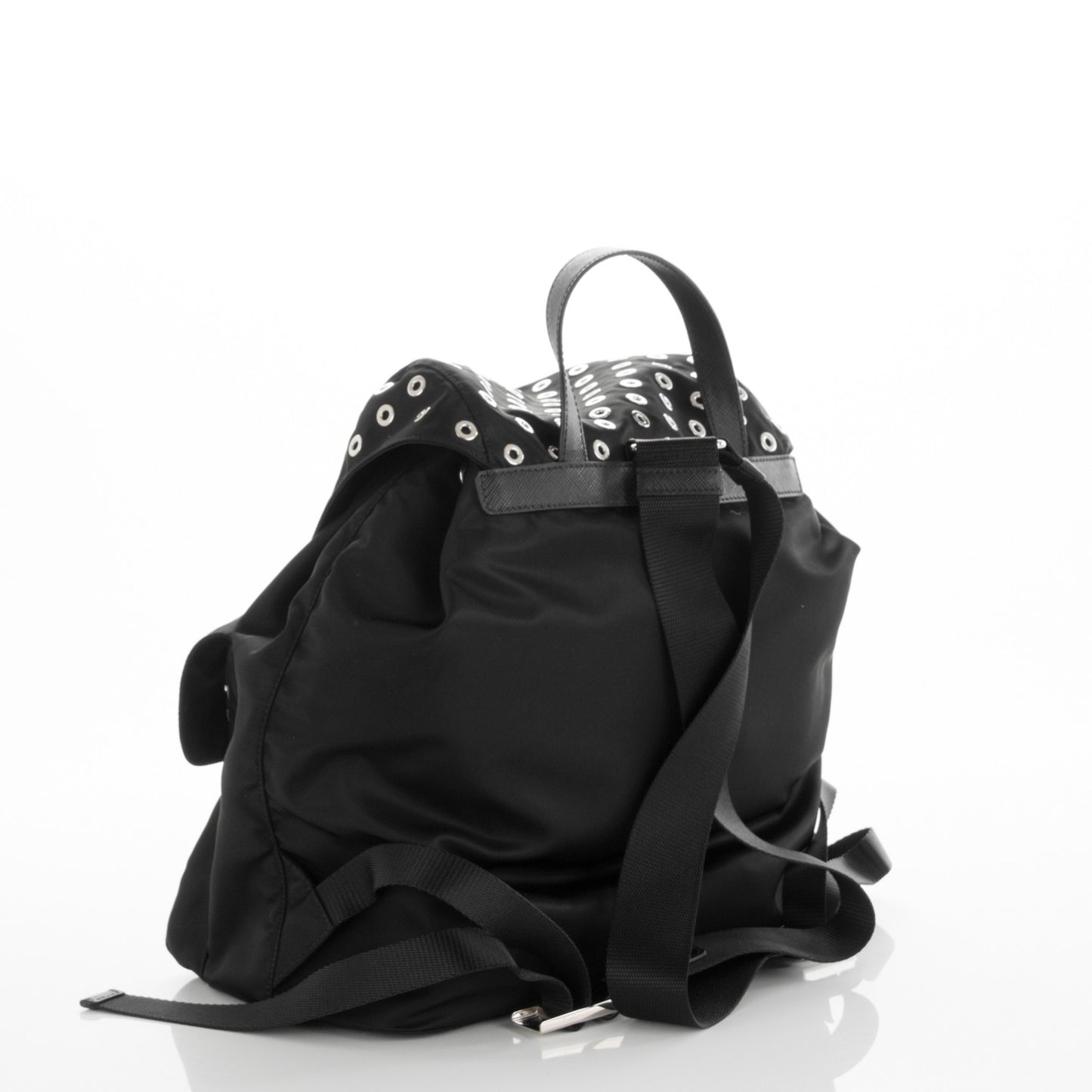 Tessuto Nylon Grommet Backpack Black