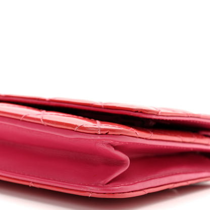 Chanel Patent Quilted Wallet On Chain WOC Fuchsia 11 of 13