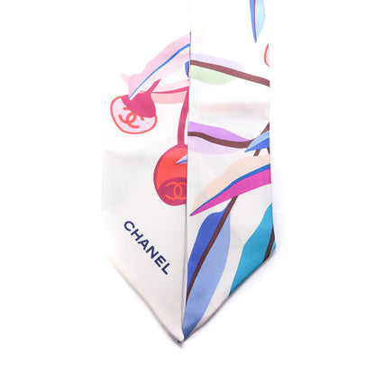 Chanel Silk CC Slim Bandeau Scarf White 2 of 3