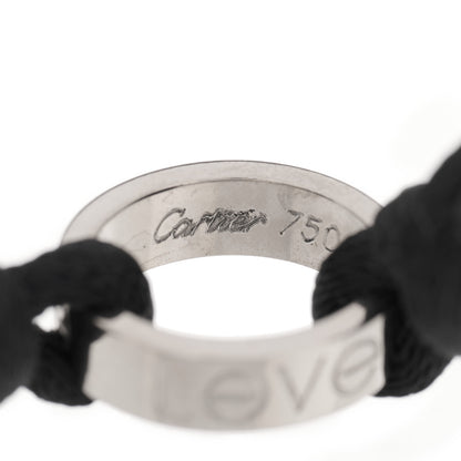 Cartier 18K White Gold Charity LOVE Adjustable Cord Bracelet Black 3 of 3