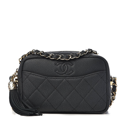 Chanel Iridescent Caviar Quilted Mini Coco Tassel Camera Case Black 1 of 10