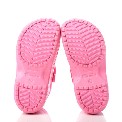 Balenciaga X CROCS Rubber Textured Womens Platform Sandals 36 Rose Bonbon 6 of 10