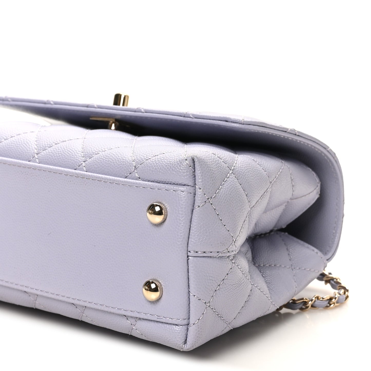 Caviar Quilted Mini Coco Handle Flap Light Purple