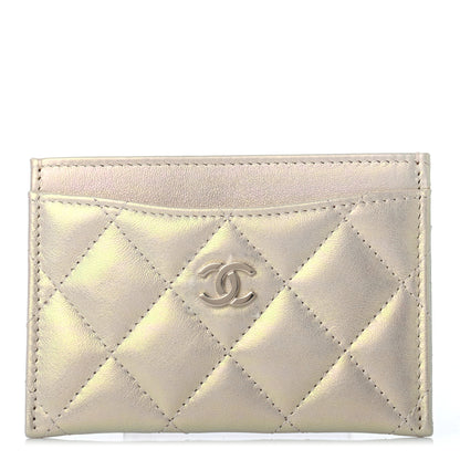 Chanel Iridescent Lambskin Quilted Card Holder Ivory 1 of 8