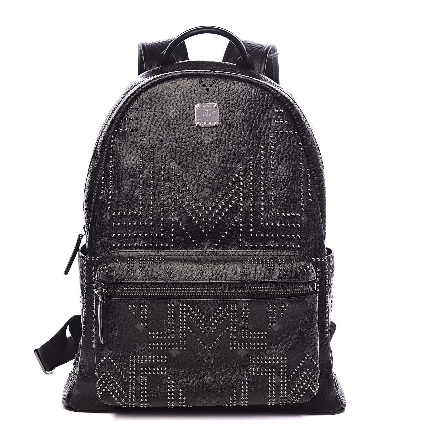MCM Visetos Studded Medium Backpack Black 1 of 9