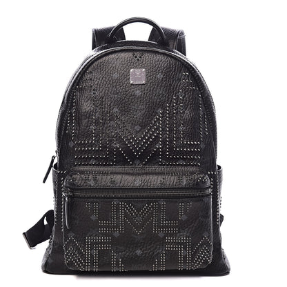 MCM Visetos Studded Medium Backpack Black 1 of 9
