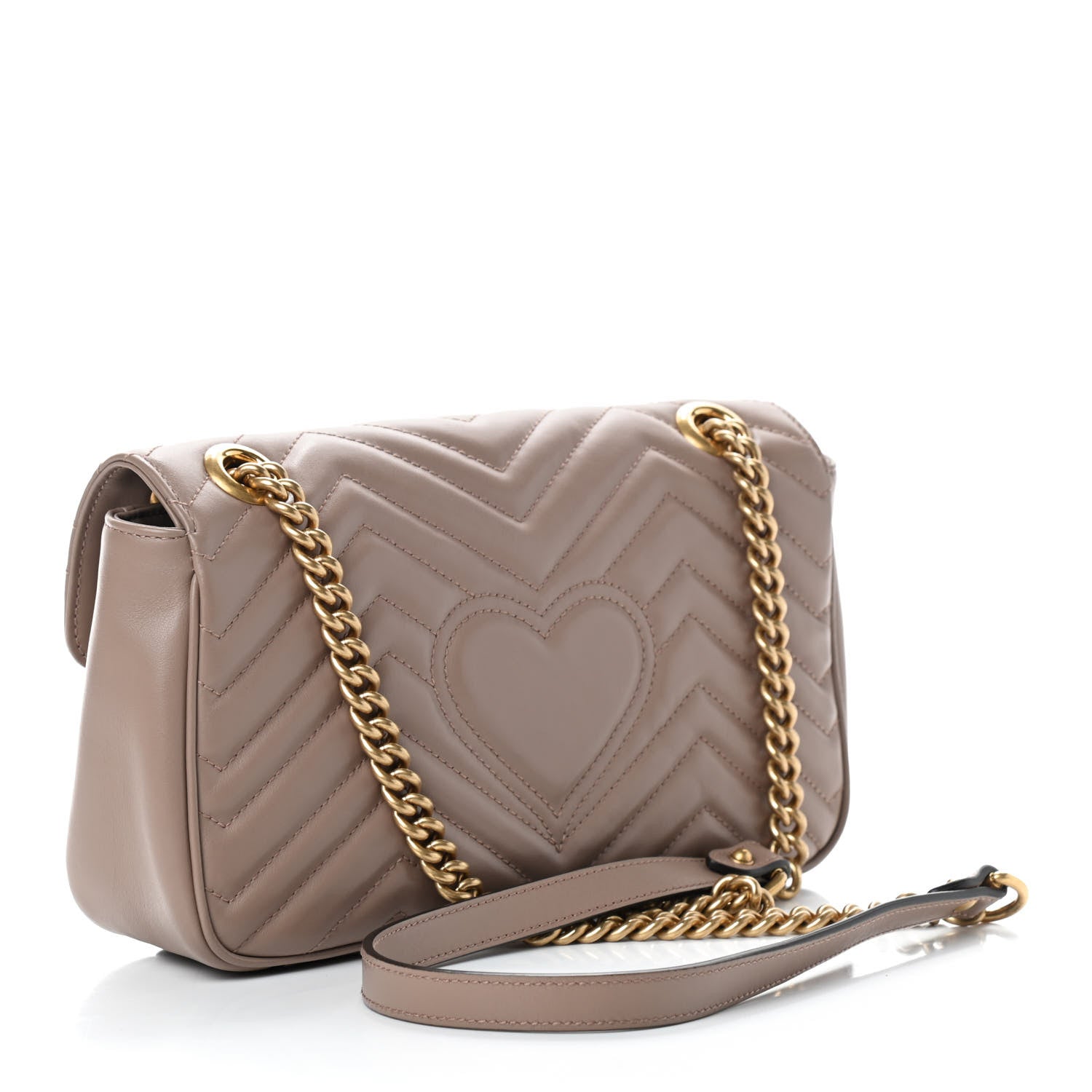 Gucci Calfskin Matelasse Small GG Marmont Shoulder Bag Porcelain Rose 3 of 7