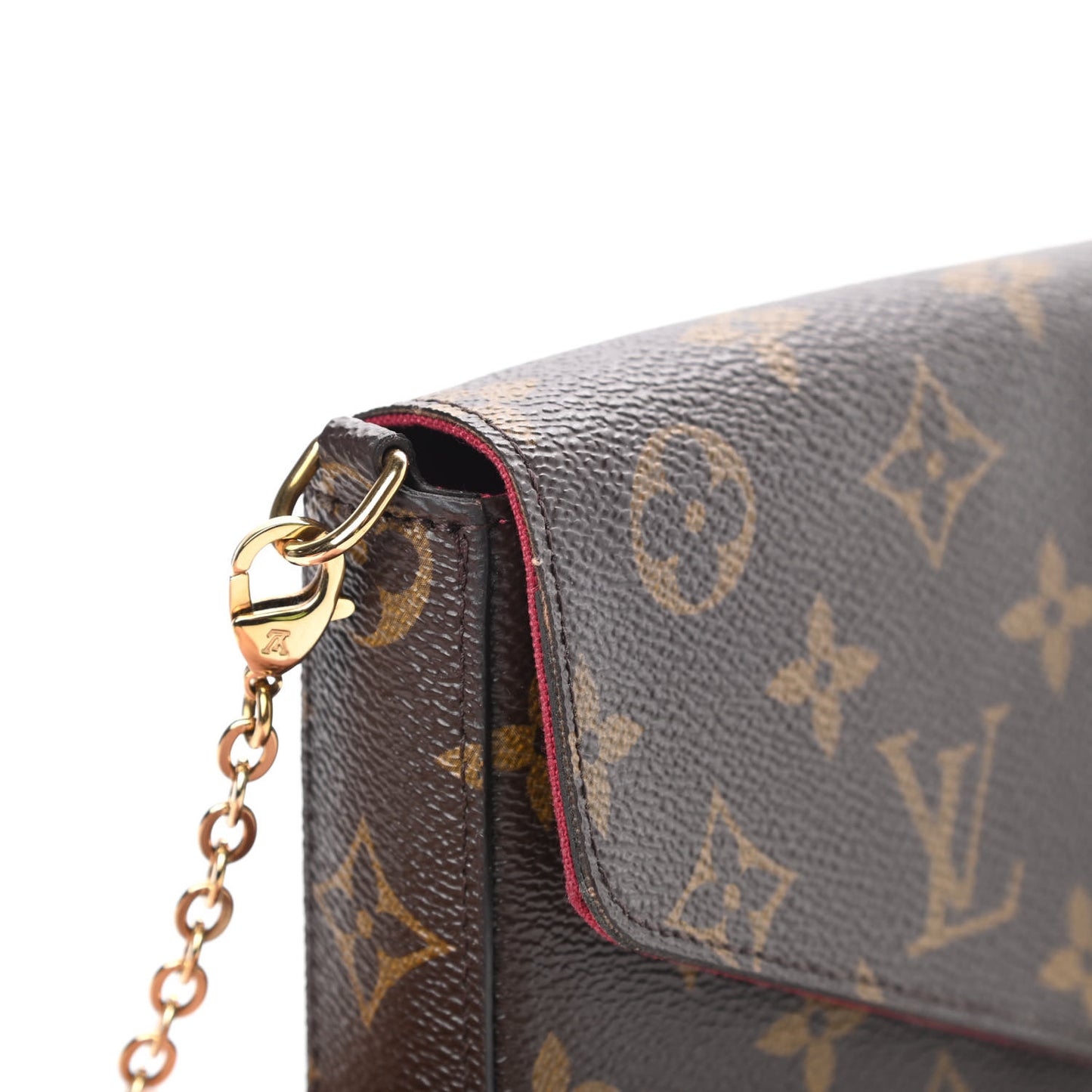 Monogram Pochette Felicie Chain Wallet Fuchsia