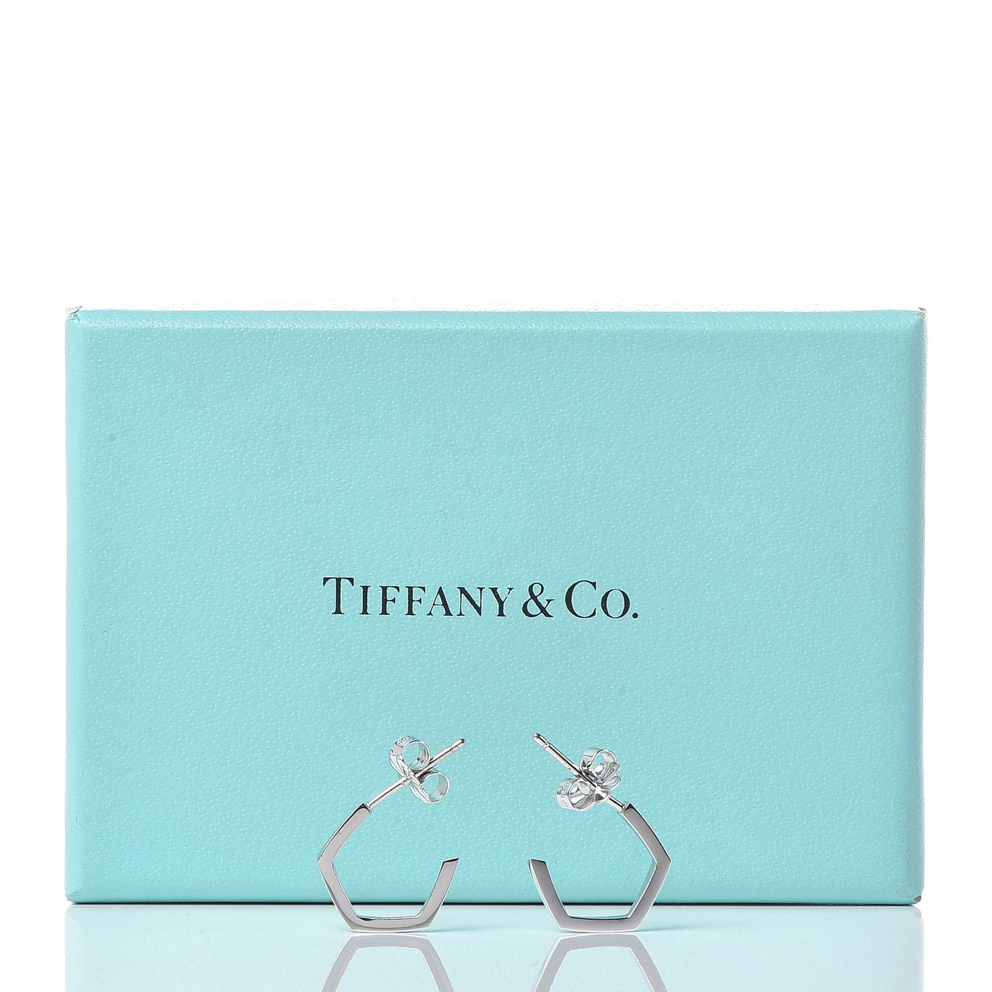 18K White Gold Diamond Frank Gehry Torque Hoop Earrings