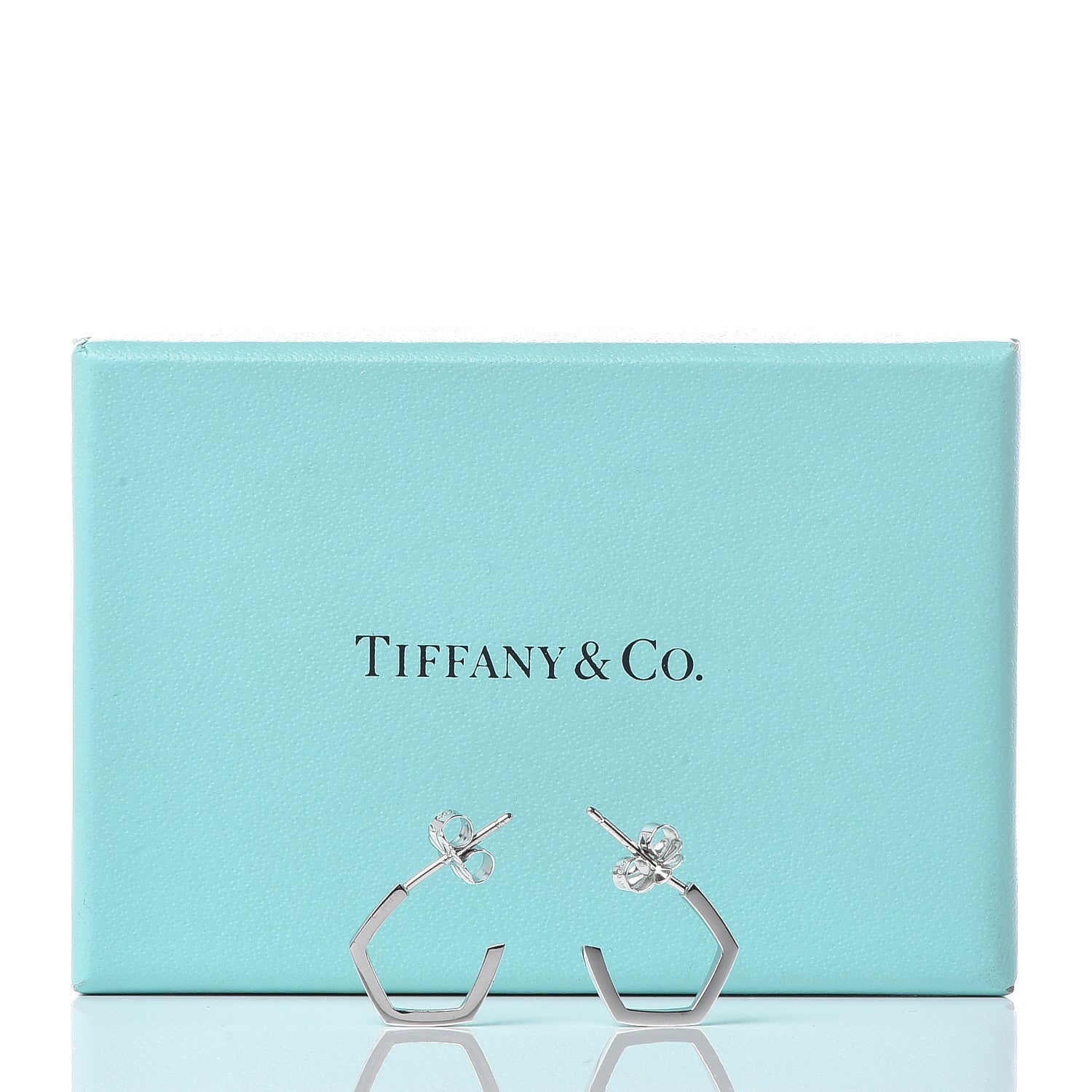 Tiffany 18K White Gold Diamond Frank Gehry Torque Hoop Earrings 7 of 7