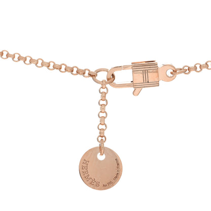 Hermes 18K Rose Gold Diamond Clou d'H Pendant Necklace 4 of 5