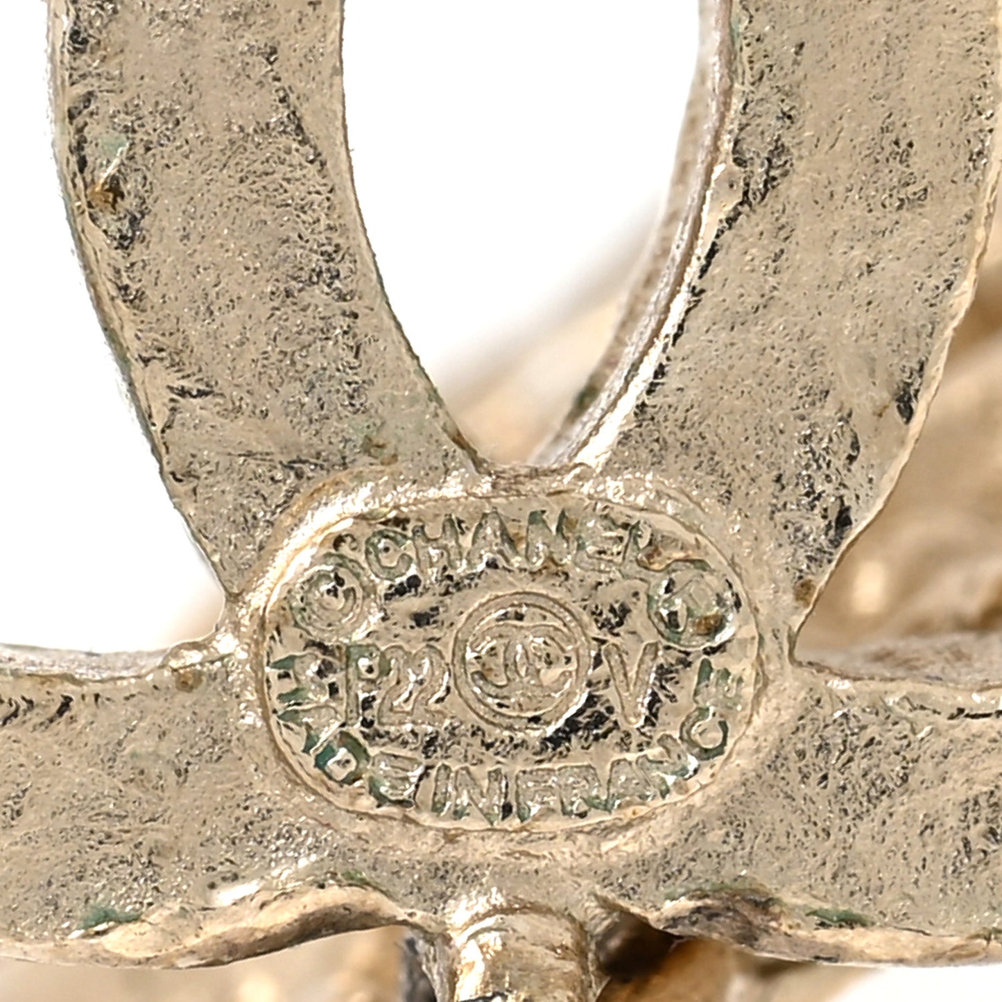 Crystal CC Medallion Drop Earrings Gold