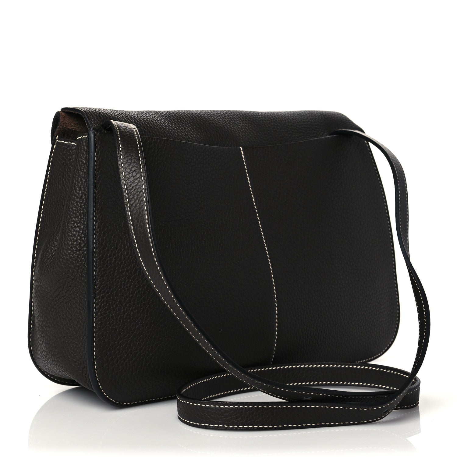 Hermes Taurillon Clemence Halzan 31 GM Chocolate 3 of 9