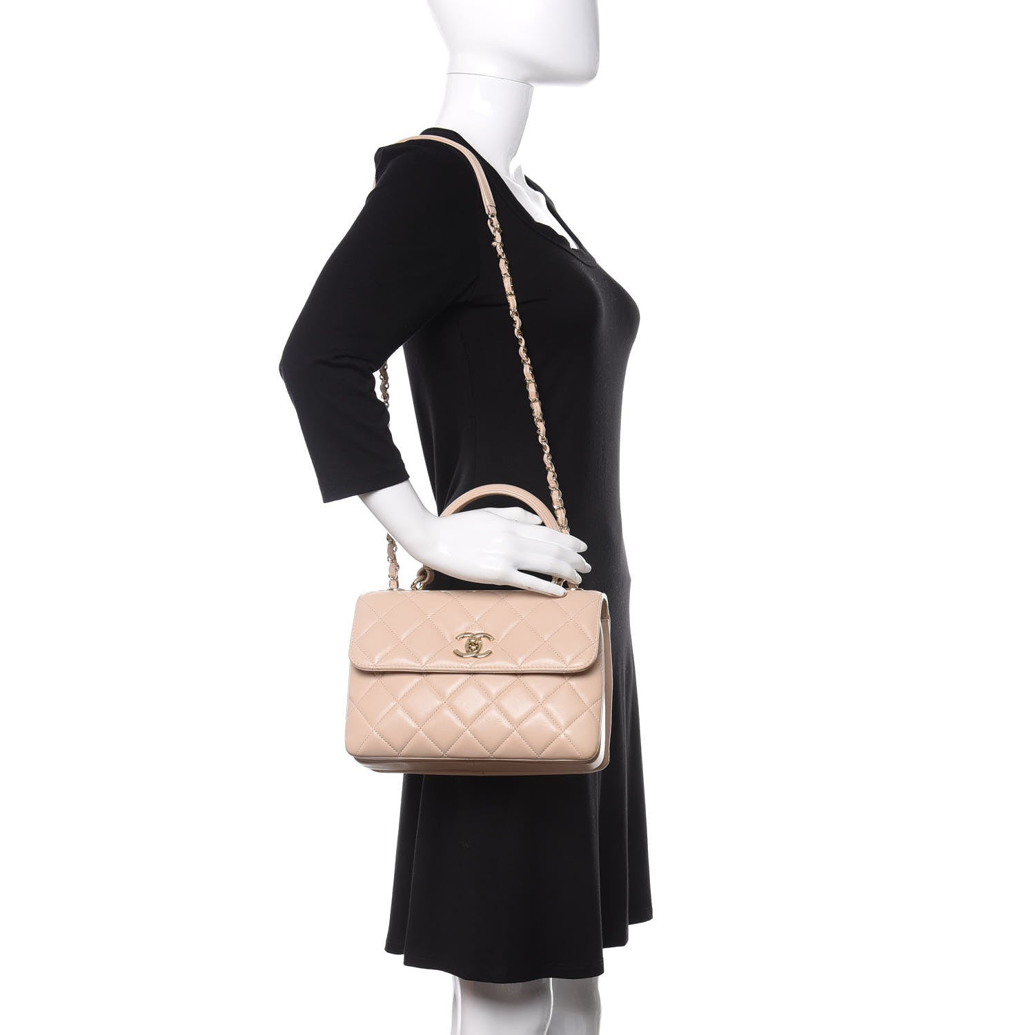 Chanel Lambskin Quilted Small Trendy CC Dual Handle Flap Bag Beige 2 of 11
