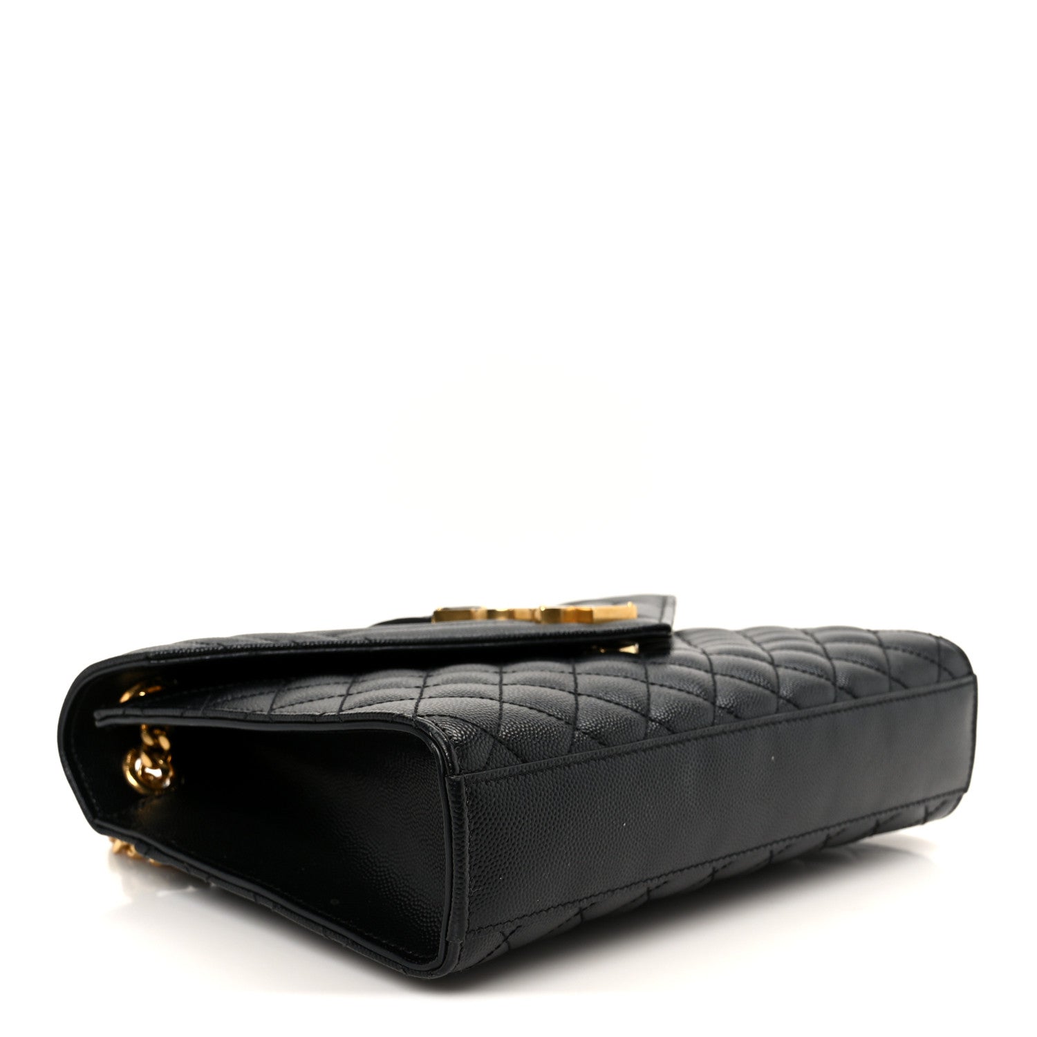 Saint Laurent Grain De Poudre Textured Mixed Matelasse Triquilt Medium Monogram Satchel Black 4 of 12
