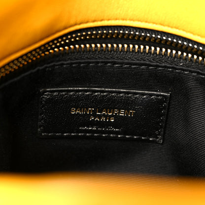 Saint Laurent Lambskin Quilted Medium Loulou Puffer Monogram Chain Satchel Saffran 6 of 11