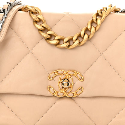 Chanel Lambskin Quilted Medium Chanel 19 Flap Beige 8 of 11