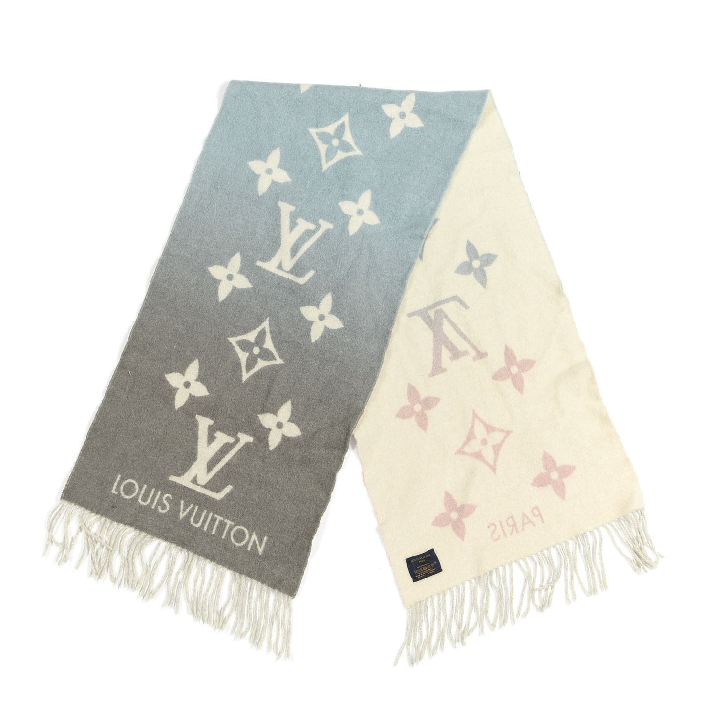 Cashmere Monogram Reykjavik Scarf Bleu Rose