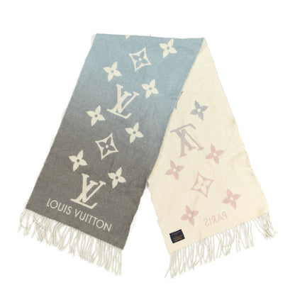 Louis Vuitton Cashmere Monogram Reykjavik Scarf Bleu Rose 2 of 3