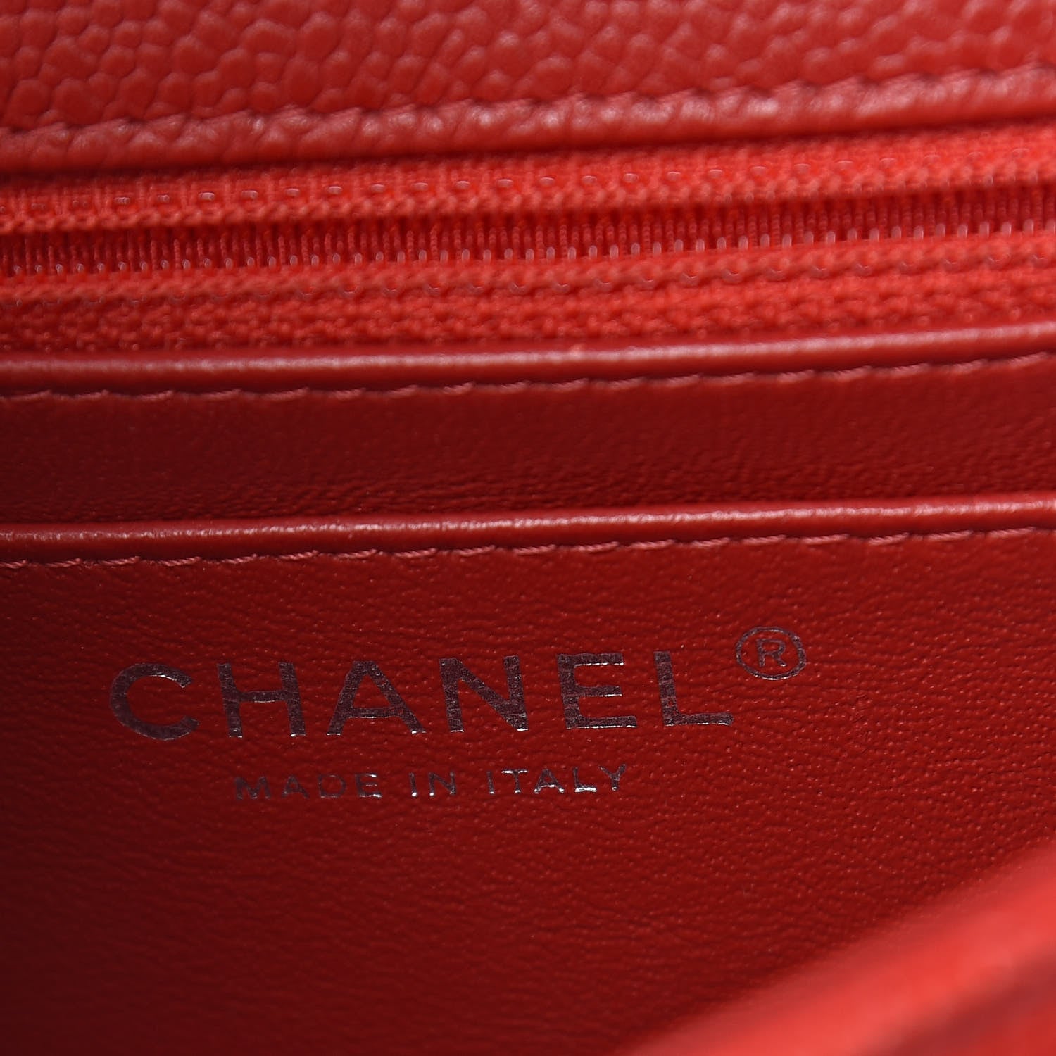 Chanel Caviar Quilted Mini Square Flap Red 6 of 10