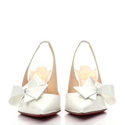 Christian Louboutin Patent Clare Nodo 80 Pumps 37.5 White 2 of 7
