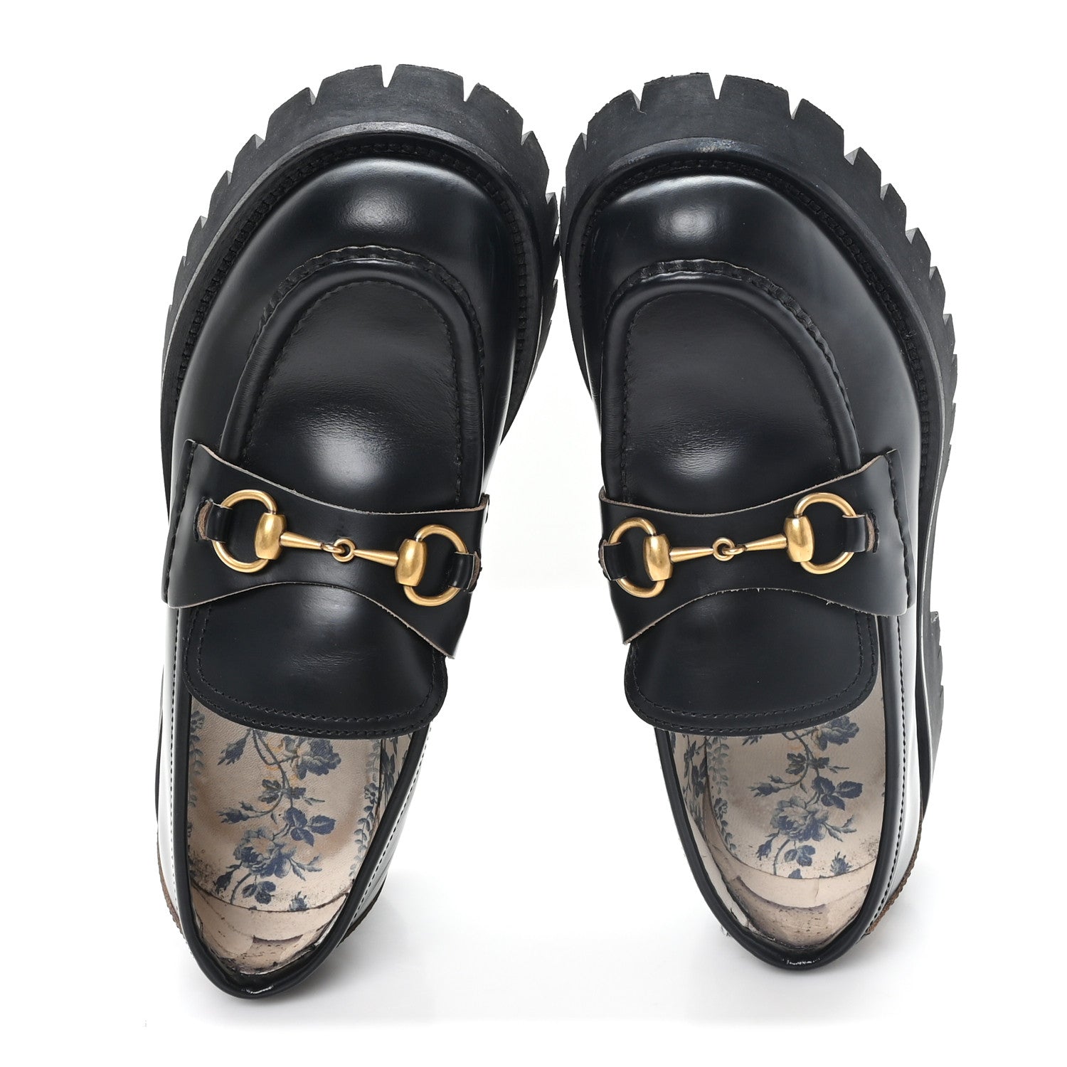 Gucci Cordovan Lux Womens Harald Horsebit 25mm Platform Loafers 40 Black 2 of 10